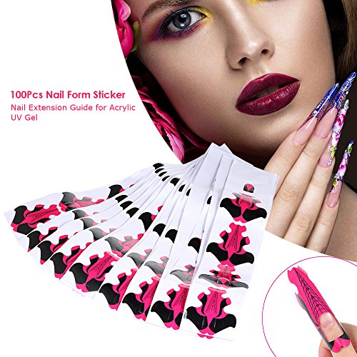 Anself 100pcs Pegatinas Molde para Alargado para Arte de Clavo de Uñas de Estilo Francés