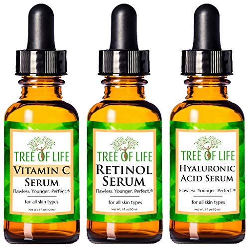 Anti Aging Suero 3-Pack para la cara - Vitamina C Serum, Serum Retinol, Ácido Hialurónico Suero - Serum completa Régimen (3 onza)