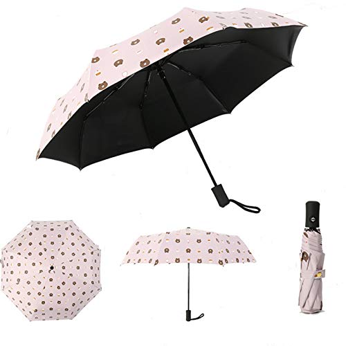 Anti-ultravioleta Cachorros Paraguas Negro Pegamento Protector Solar Sombreado Automático Sunny Paraguas