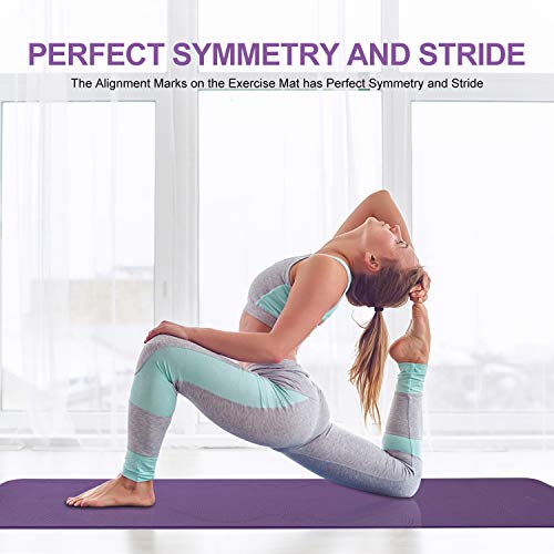ANVASK Esterilla Yoga Esterilla Fitness Antideslizante Colchoneta Gimnasia, Esterilla Deporte con Materiales TPE ecológicos, Yoga Mat diseñado para Pilates y Fitness físico (Comba Adicional incluida)