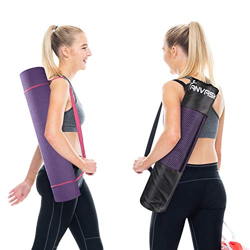 ANVASK Esterilla Yoga Esterilla Fitness Antideslizante Colchoneta Gimnasia, Esterilla Deporte con Materiales TPE ecológicos, Yoga Mat diseñado para Pilates y Fitness físico (Comba Adicional incluida)