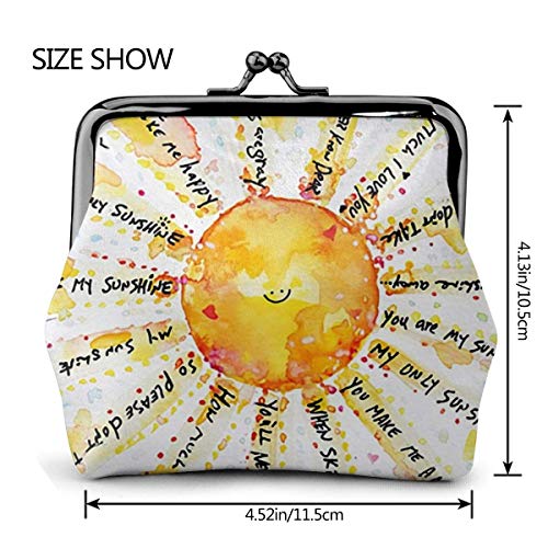 AOOEDM I Love You My Sunshine Monedero con Hebilla para Mujer, Monedero Ligero con Cierre de Beso, Monedero pequeño, Bonito Bolso para Llaves para Maquillaje de Viaje