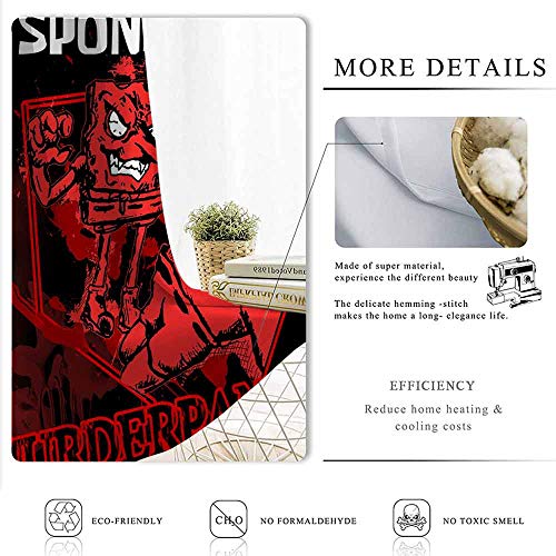 Aotuma - Cortina para ventana de habitación infantil con diseño de Bob Esponja para oscurecer la película de TV elegante, multicolor, 213,4 cm de ancho x 254 cm de largo