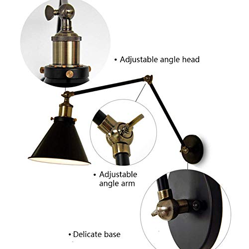 Apliques Pas un Interrupteur Ou de Ajustable Qui Monte Industrial Reagute Centro Comercial Alto Vers Il N Aplique Pared (Size : Noir)