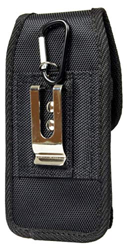 AQ Mobile Funda Cinturón Vertical para Móviles y Smartphones, Talla XL (para 6,5" Smartphone) Textil, Pinza de cinturón, Lazo para cinturón