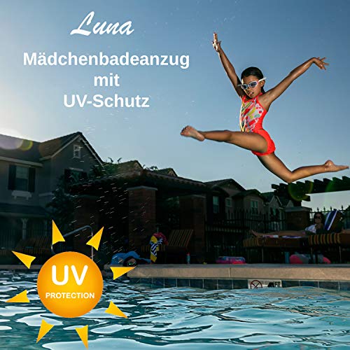 Aqua Speed - Bañador para niña (1 pieza, con protección UV, talla 104-158), Niñas, Rosa - Verde claro 83, 110