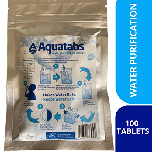 Aquatabs Blueahead - Pastillas de tratamiento de agua para purificación (100 x 8,5 g), color azul
