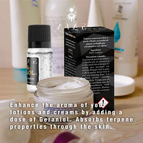 ARAE - Terpeno Puro Geraniol - 100% puro orgánico de grado alimenticio, fabricado en España, calidad GMP, 10ml