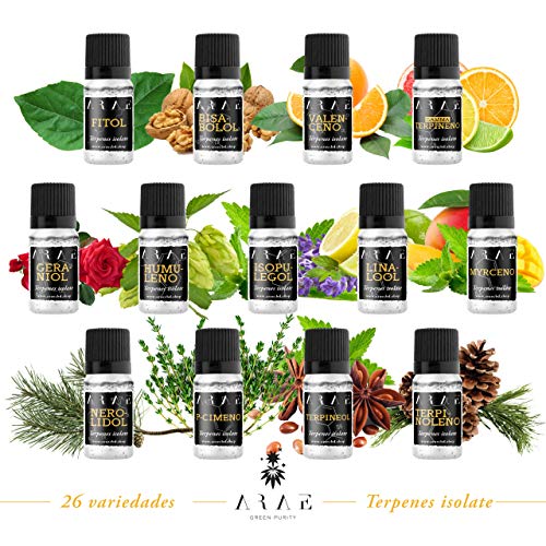 ARAE - Terpeno Puro Geraniol - 100% puro orgánico de grado alimenticio, fabricado en España, calidad GMP, 10ml