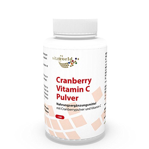 Arándano Rojo 400mg + Vitamina C 180 Cápsulas Vegetales - Vita World Farmacia Alemania