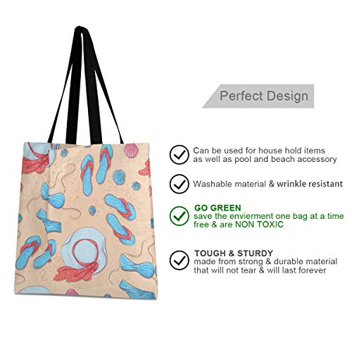 Arena De Playa Vida De Verano Bolsa de Mano de Compra Reutilizable Portátil Bolsa al Hombro ecológica para viajes Mujeres Niñas