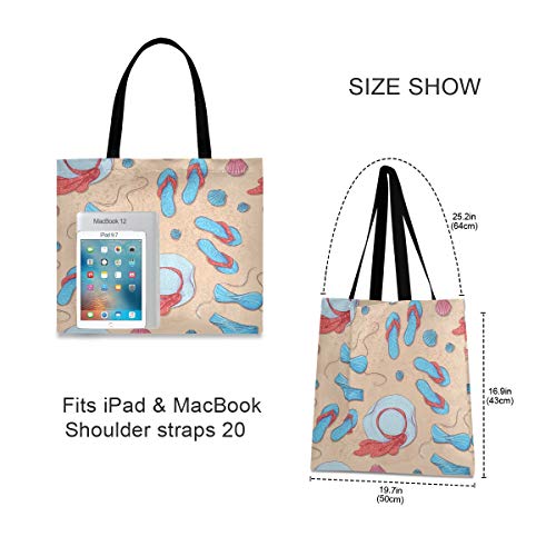 Arena De Playa Vida De Verano Bolsa de Mano de Compra Reutilizable Portátil Bolsa al Hombro ecológica para viajes Mujeres Niñas