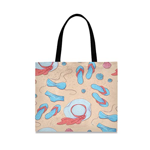 Arena De Playa Vida De Verano Bolsa de Mano de Compra Reutilizable Portátil Bolsa al Hombro ecológica para viajes Mujeres Niñas