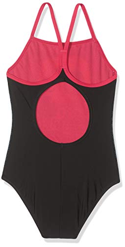 Arena G Jr Light Drop Back One Piece L Bañador Deportivo Niña Cool, Niñas, Black-Freak Rose, 12-13