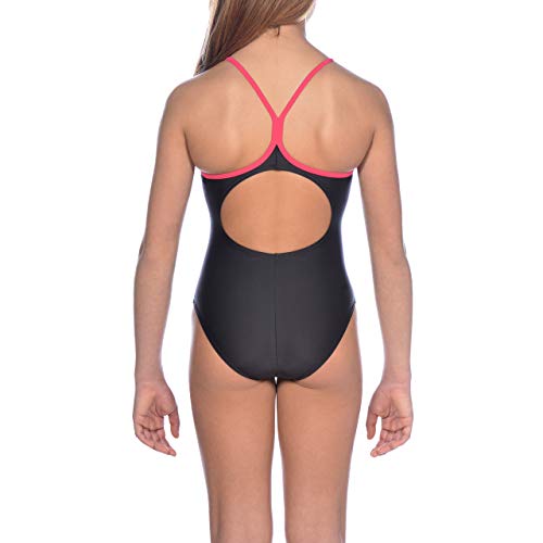 Arena G Jr Light Drop Back One Piece L Bañador Deportivo Niña Cool, Niñas, Black-Freak Rose, 12-13