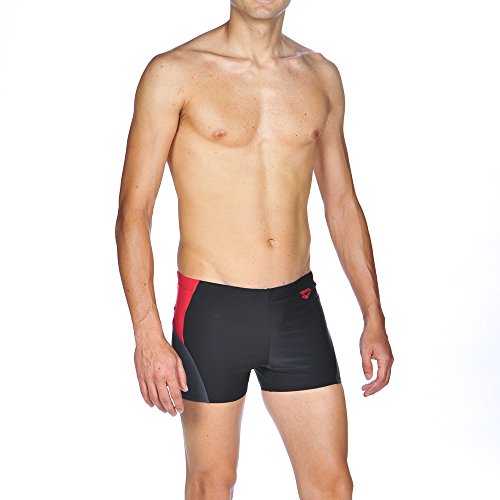 ARES5 Arena Hombre hipnos Bañador, Hombre, Arena Herren Badehose Hypnos, Black-Shadow Grey-Red, 7