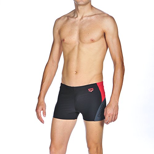 ARES5 Arena Hombre hipnos Bañador, Hombre, Arena Herren Badehose Hypnos, Black-Shadow Grey-Red, 7
