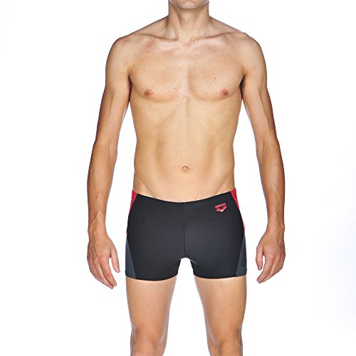ARES5 Arena Hombre hipnos Bañador, Hombre, Arena Herren Badehose Hypnos, Black-Shadow Grey-Red, 7