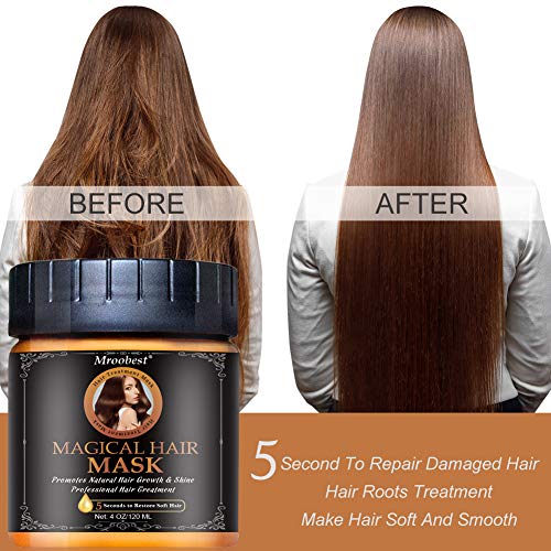 Argania Mascara Para Pelo, Hair Mask,Mascarilla Cabello, 5 segundos Reparaciones Dañar la raíz del cabello, acondicionador profundo adecuado para cabello seco y dañado-60ml