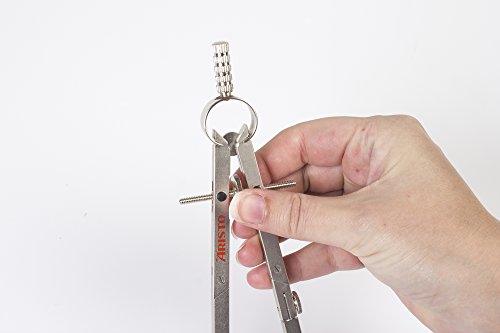 Aristo ar55429az – Compás de precisión con husillo Guía, funda con tapa metal, con barra de extensión y adaptador universal