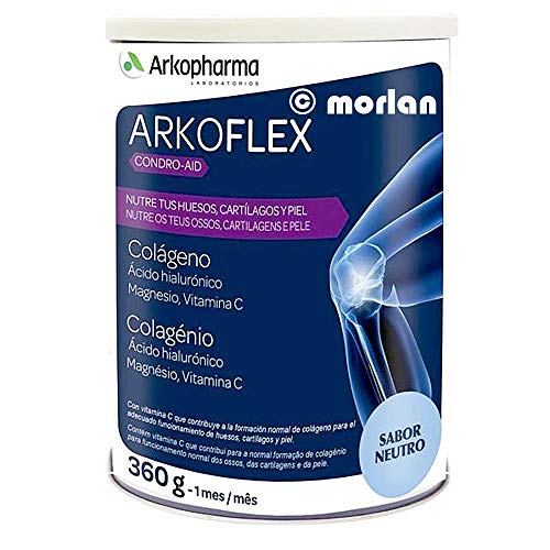 Arkopharma DUPLO Arkoflex Condro-Aid Ácido Hialurónico, Magnesio, Vitamina C, Sabor Neutro, 360gr+REGALO Batidora, 1Ud