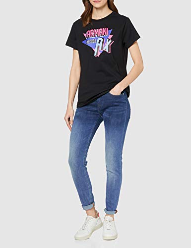 Armani Exchange 90's Theme Camiseta, Negro (Black 1200), X-Large para Mujer