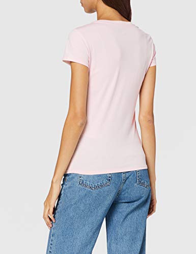 Armani Exchange Embellishment Logo Camiseta, (Cotton Candy 1468), X-Small para Mujer