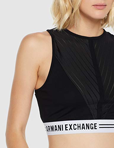 Armani Exchange Logo Top Camiseta Deportiva de Tirantes, (Black 1200), Small para Mujer