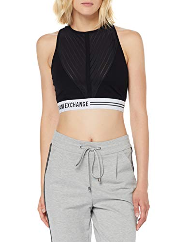Armani Exchange Logo Top Camiseta Deportiva de Tirantes, (Black 1200), Small para Mujer