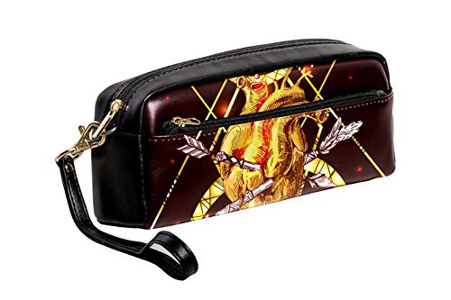 Arrow - Estuche de piel para lápices o bolígrafos, gran capacidad con piercing en forma de corazón, ideal para la escuela, universidad, bolsa de maquillaje