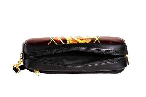 Arrow - Estuche de piel para lápices o bolígrafos, gran capacidad con piercing en forma de corazón, ideal para la escuela, universidad, bolsa de maquillaje