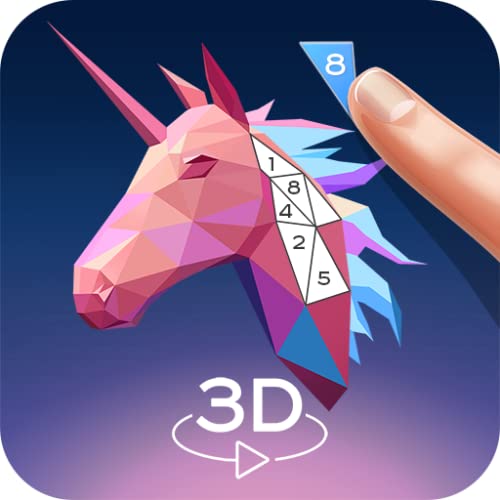 arte 3d bajo poli: pintura por número