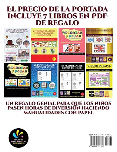 Arte preescolar para otoño (Animales para recortar y pegar): 20 fichas de actividades infantiles de recortar y pegar diseñadas para desarrollar las ... de corte con tijera en niños de preescolar.