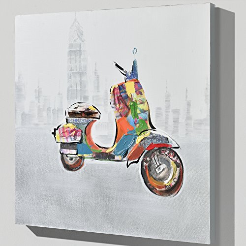 [art.work] Original mural para pared pintado a mano pintura moto sobre lienzo bastidor incluido