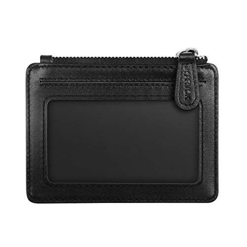 Arvok Tarjetero para Tarjetas de Crédito, Cartera Delgada De Cuero Slim Moda RFID Bloqueo Monedero de Cuero, Mini Billetera para Cartera ID,Tarjetas Crédito Licencia de Conducir (Negro)