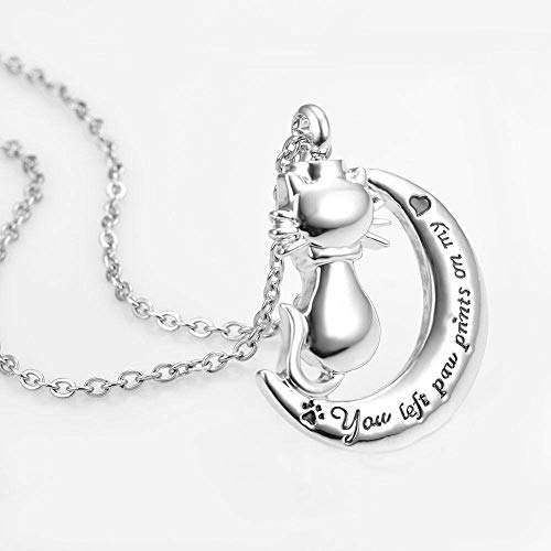 ASDWA Cenizas Collar con Colgante Pet Memorial Jewelry para Cenizas Colgante Perro Gato Que dejó Huellas en mi corazón urna Collar Memorial Recuerdo joyería