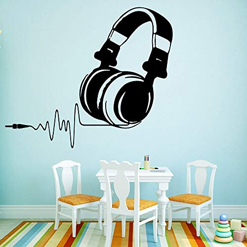 ASFGA DIY Pegatinas de Pared Auriculares habitación Infantil Vinilo Pegatinas de Pared música Pegatinas de Pared decoración de Arte Oficina Bar habitación Pegatinas de Pared Cartel niños niñas