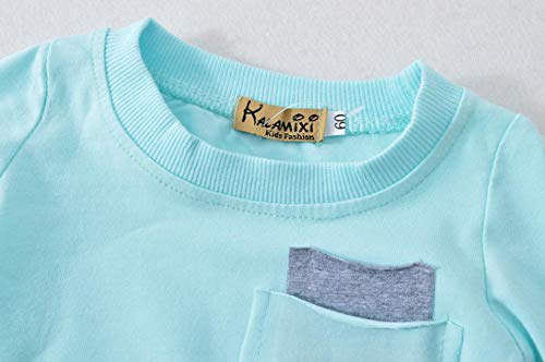 ASHOP Body Bebe niño Conjunto niño Verano Mono Algodon (Azul,90 (12-18Meses))