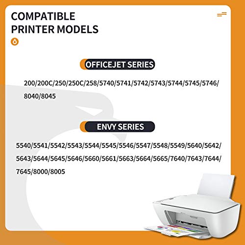 ATOPolyjet - Cartuchos de tinta remanufacturados para HP 62 XL 62XL compatibles con HP Envy 5540 5541 5542 5543 5544 5545 5546 5547 officejet 200 200c 250c 258 5741 5742 5743 Impresora (1 Negro)