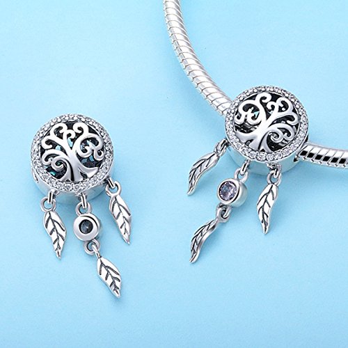 Atrapasueños Charms de plata de ley 925 diseño de familia de árboles colgantes para pulsera Collar