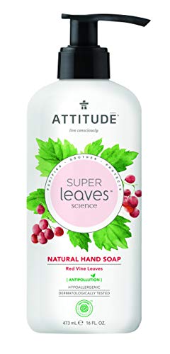 ATTITUDE Super Leaves Jabón de Manos Hojas de Vino Tinto Dosificador 473ml