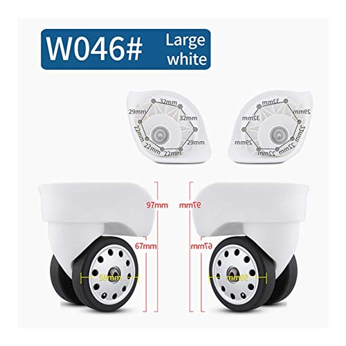 Auart Leiyi-Castor, Ruedas, Ruedas de Repuesto Maleta de Equipaje, Reparación de Ruedas Plegable de Equipaje, Spinner Ruedas de Repuesto, Maletas Easy Steering (Color : W046 Large White)