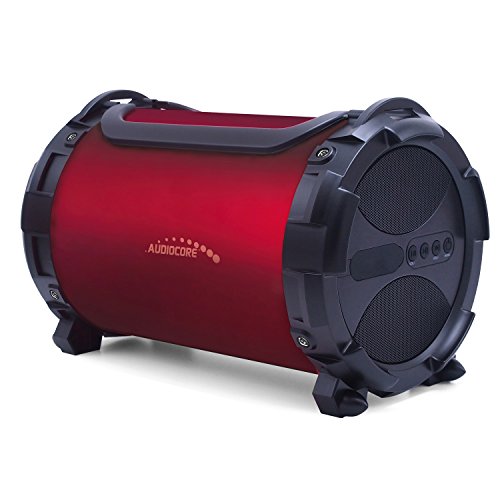 Audiocore Altavoz portátil bazuca Bluetooth, subwoofer FM, Tarjeta microSD, (AC880), Compatible Smartphones tabletas, Uso Exterior Resistente a Salpicaduras de Agua o Ducha