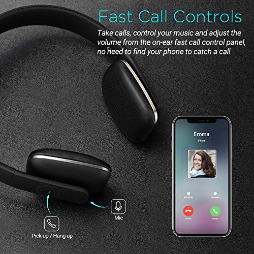 August EP636 - Auriculares Bluetooth de Diadema Casco Inalámbrico NFC con Micrófono Manos Libres para Teléfonos, Tabletas y Ordenadores, color Negro