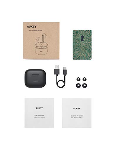 AUKEY Auriculares Bluetooth 5 con Cancelación Activa De Ruido, 4 Micrófonos, 35 Horas y Carga Rápida USB-C, IPX5 Impermeable Auriculares Inalámbricos para iPhone y Android