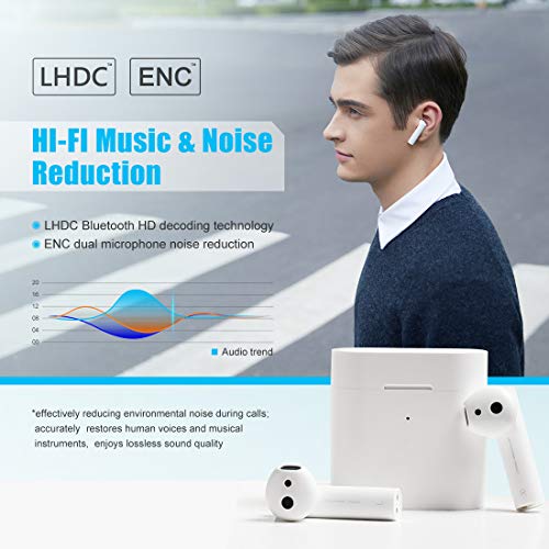 Auriculares Bluetooth, Xiaomi Mi Air2 Cascos Auriculares con microfono Auriculares inalámbricos Mi Auriculares Control de Enlace sincrónico táctil
