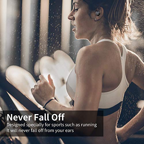 Auriculares Inalámbricos Bluetooth 5.0, Deportivos Auriculares In-Ear Impermeable IPX7 8 + 40H Tiempo de Juego CVC8.0 Sonido Estéreo con Mic y Type-C Estuche de Carga para iPhone Android