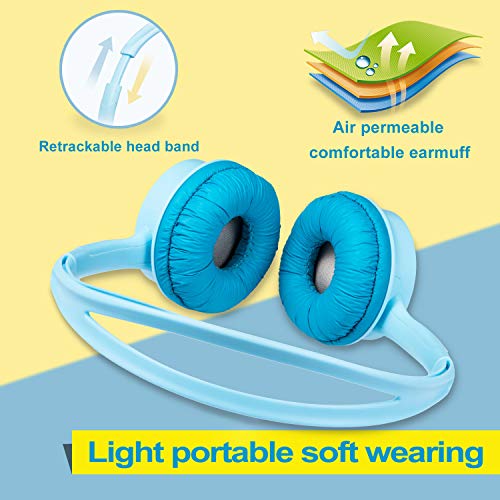 Auriculares Para Niños, Auriculares Para Niños Auriculares Para Estudiantes, Auriculares Plegables Ajustables Para La Escuela, Viajes, Compatibles Con Teléfonos Móviles, Tabletas Y Pc