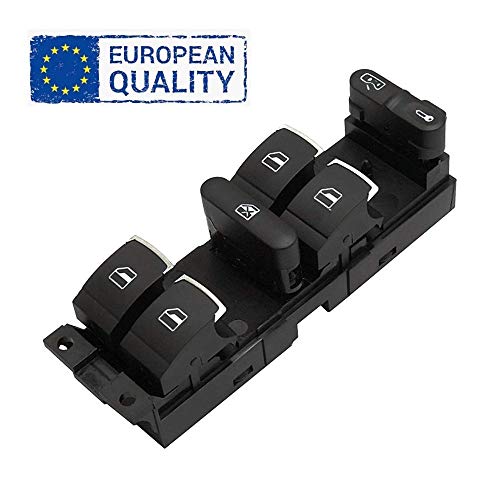 AutoFullCar - BOTONERA Mando ELEVALUNAS Cromado Golf MK4 Leon MK1 Toledo MK1-4 VENTANILLAS ELÉCTRICAS 3BD959857 1J4959857 1J4959857B 1J4959857D