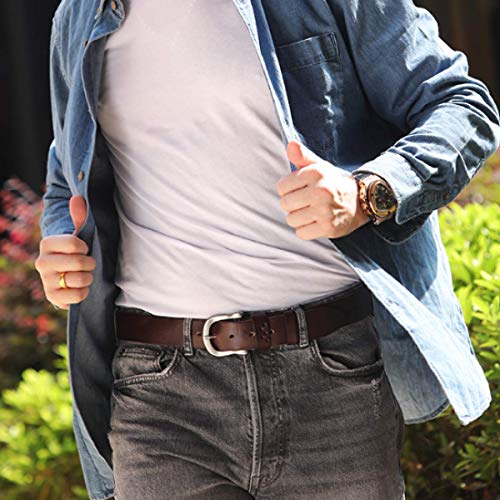 Autopeck Cinturón de Primavera Primera Capa de Piel de Vaca Hebilla de alfiler de Cuero de Mediana Edad cinturón de Moda diseño clásico Adecuado para Negocios y Ocio